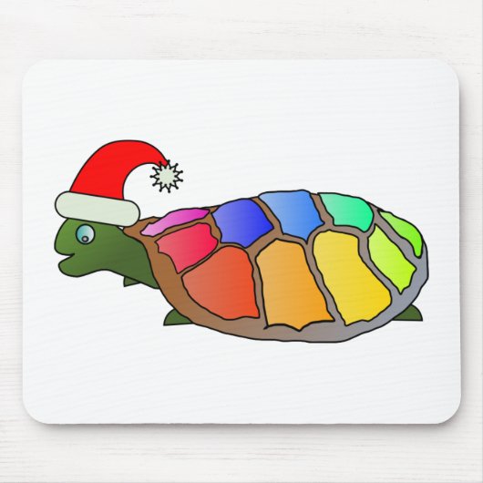 Regenboogschildpad met Santa Hat Muismat (Voorkant)