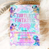 Regenboogschildpad onder het Zee Verjaardagsfeest Kaart