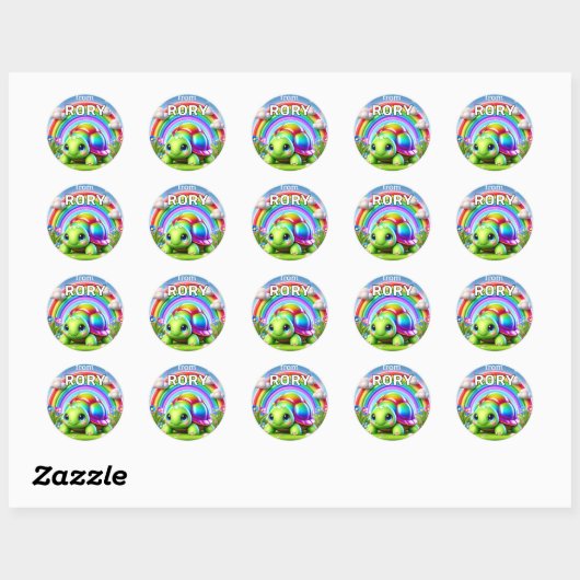 Regenboogschildpad Stickers (Vel)