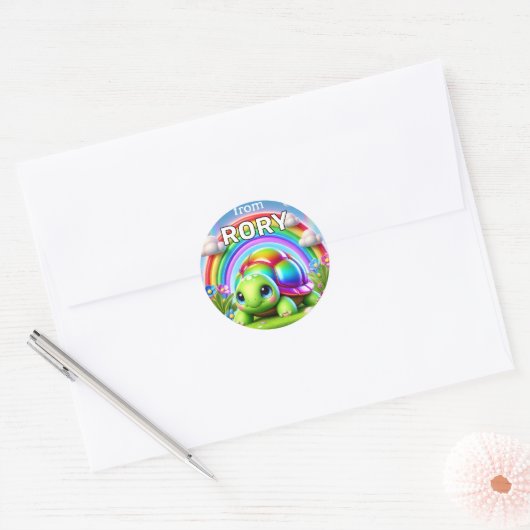 Regenboogschildpad Stickers (Envelop)