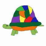 Regenboogschilfers Staand Fotobeeldje<br><div class="desc">Een gelukkig reptiel met een grote,  heldere schelp.</div>