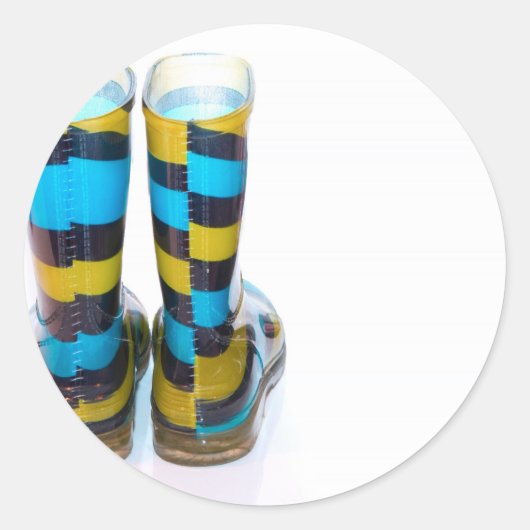 Regenboogschoenen Ronde Sticker (Voorkant)