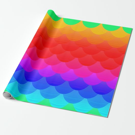 regenboogschubben ombre cadeaupapier (Uitgerold)