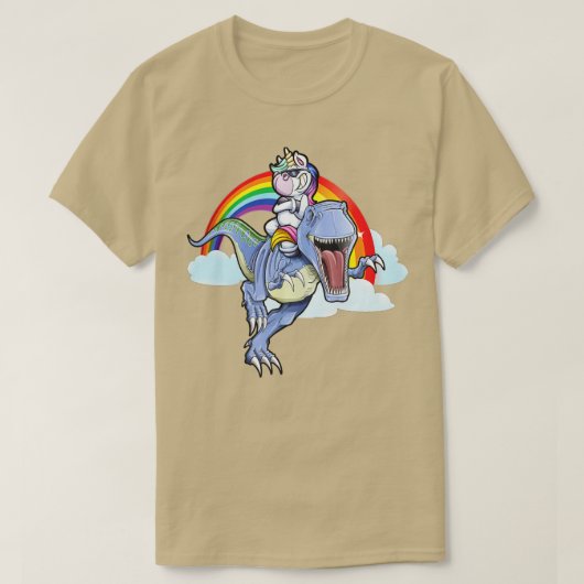 Regenboogschutter Riding D rex Dinosaur Boys Girls T-shirt (Design voorkant)