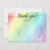 Regenboogscript Dank u voor een platte notitiekaar Kaart (Voorkant)