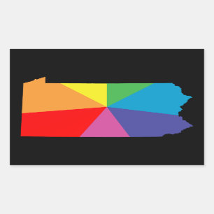 regenboogserie pennsylvania rechthoekige sticker