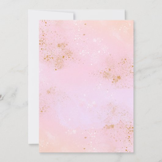 Regenboogsip en zie meisje pastelroze goud kaart (Achterkant)