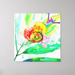 Regenboogslak - Waterverf Canvas Afdruk