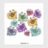 Regenboogslakken op maat gesneden vinyl Sticker (Vel)