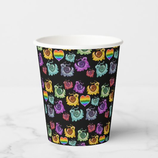 Regenboogslakken Papieren Bekers (Voorkant)