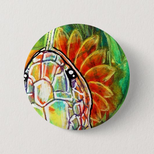 Regenboogslang ronde button 5,7 cm (Voorkant)