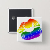 Regenboogslangen 1 vierkante button 5,1 cm (Voorkant /achterkant)