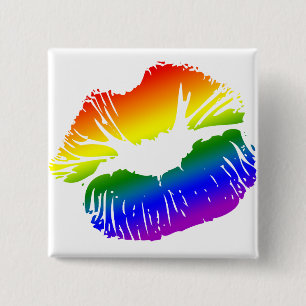 Regenboogslangen 1 vierkante button 5,1 cm
