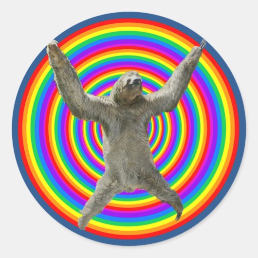 Regenboogsleuf Ronde Sticker (Voorkant)