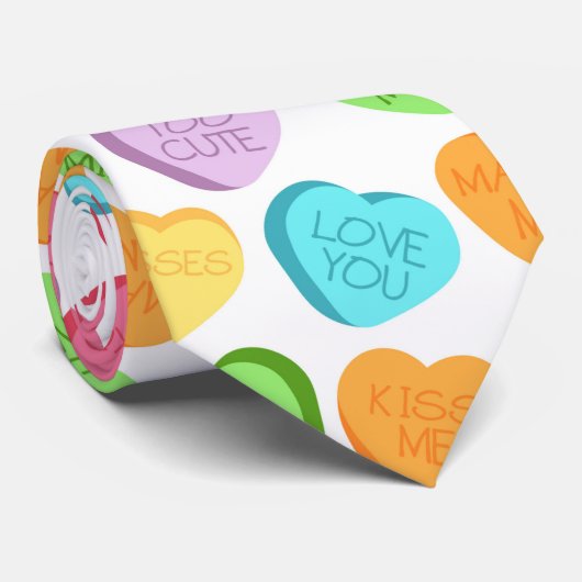 RegenboogSnoep Harten Stropdas (Opgerold)