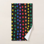 RegenboogSnoep Stippen op zwart Bad Handdoek (Handdoek)