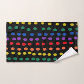 RegenboogSnoep Stippen op zwart Bad Handdoek (Handdoek)