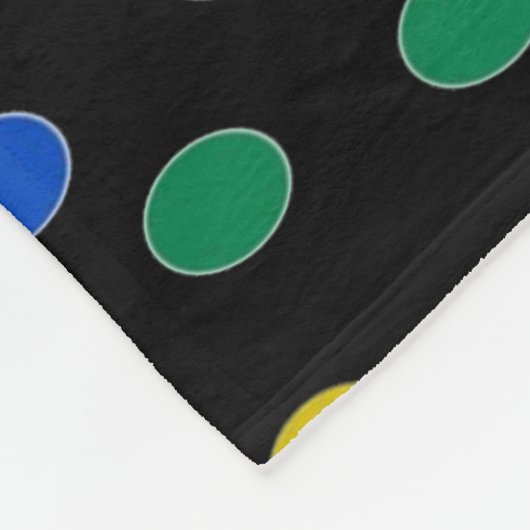 RegenboogSnoep Stippen op zwart Fleece Deken (Hoek)