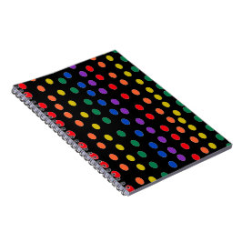 RegenboogSnoep Stippen op zwart Notitieboek