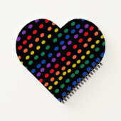 RegenboogSnoep Stippen op zwart Notitieboek (Achterkant)