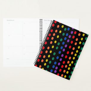 RegenboogSnoep Stippen op zwart Planner