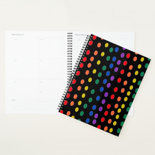 RegenboogSnoep Stippen op zwart Planner (Display)
