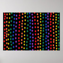 RegenboogSnoep Stippen op zwart Poster