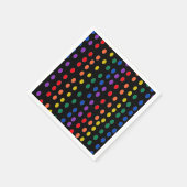 RegenboogSnoep Stippen op zwart Servet (Hoek)