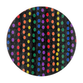 RegenboogSnoep Stippen op zwart Snijplank