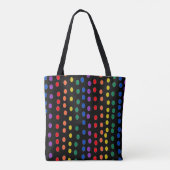 RegenboogSnoep Stippen op zwart Tote Bag (Achterkant)