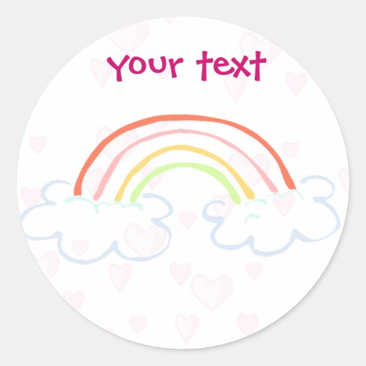 regenboogsnoer ronde sticker (Voorkant)