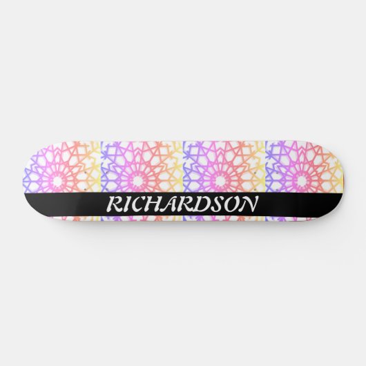  regenboogsnowflake personaliseert persoonlijk skateboard (Horizontaal)