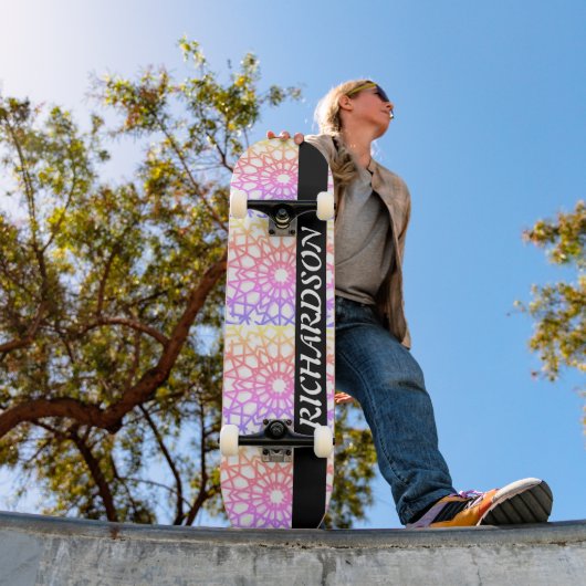  regenboogsnowflake personaliseert persoonlijk skateboard (Buiten 1)