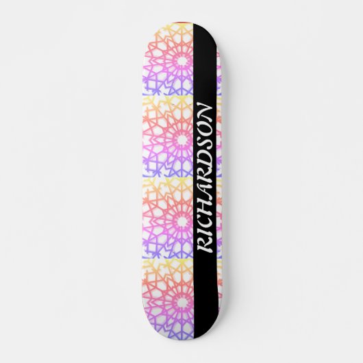  regenboogsnowflake personaliseert persoonlijk skateboard (Voorkant)