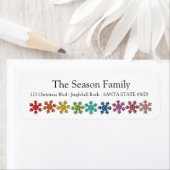 Regenboogsnowflakes vakantielabel etiket (Insitu)