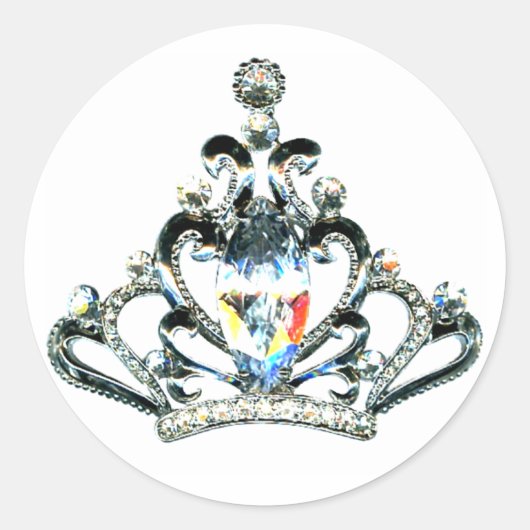 Regenboogsparken van een Tiara Ronde Sticker (Voorkant)