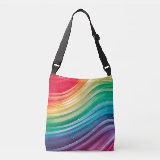 regenboogspectrumgolven crossbody tas (Voorkant)