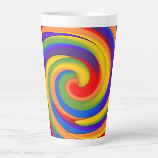 regenboogspin latte mok (Voorkant)