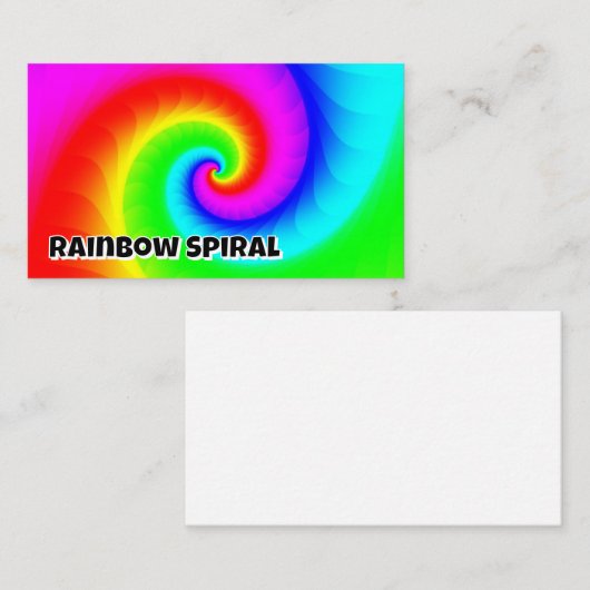 Regenboogspiraal (je kunt de woorden veranderen) visitekaartje (Voorkant / Achterkant)