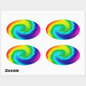 Regenboogspiraal Ovale Sticker (Vel)