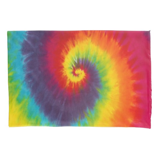 Regenboogspiraal Tie Dye Groovy Kleurrijk Kussensloop (Voorkant)