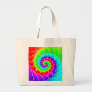 Regenboogspiraal ( u kunt woorden toevoegen ) grote tote bag