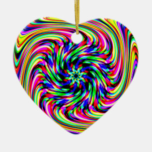 regenboogspiraalhart keramisch ornament