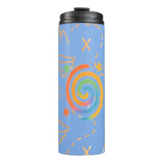 regenboogspiraalstelsel thermosbeker (Voorkant)
