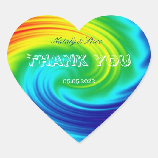 regenboogspiraalvormige rechthoekige sticker (Voorkant)