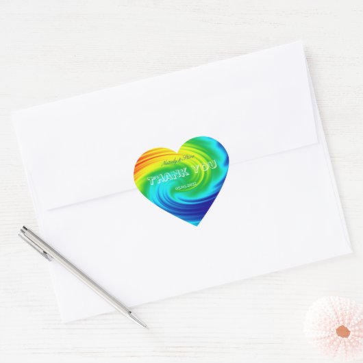regenboogspiraalvormige rechthoekige sticker (Envelop)