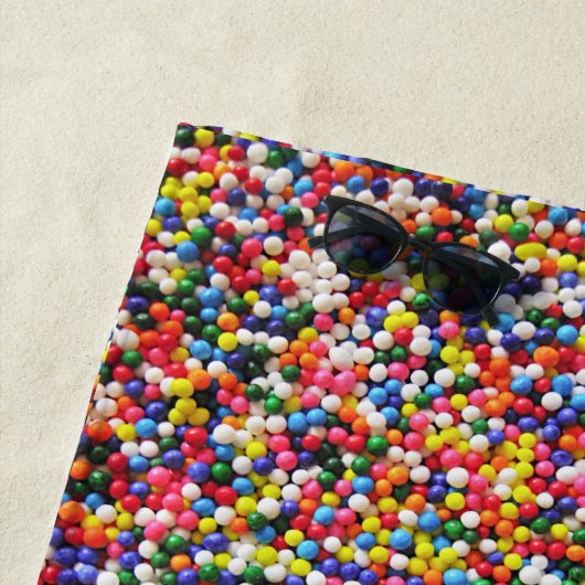 Regenboogsprinken Strandlaken (In situ)