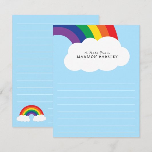 Regenboogstaart Kinder platte Briefpapier kaarten (Voorkant / Achterkant)