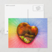 Regenboogstaart met Briefkaart van de hartvorm (Voorkant / Achterkant)