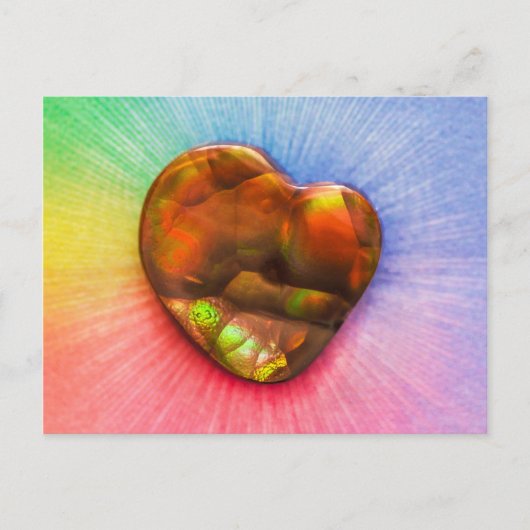 Regenboogstaart met Briefkaart van de hartvorm (Voorkant)